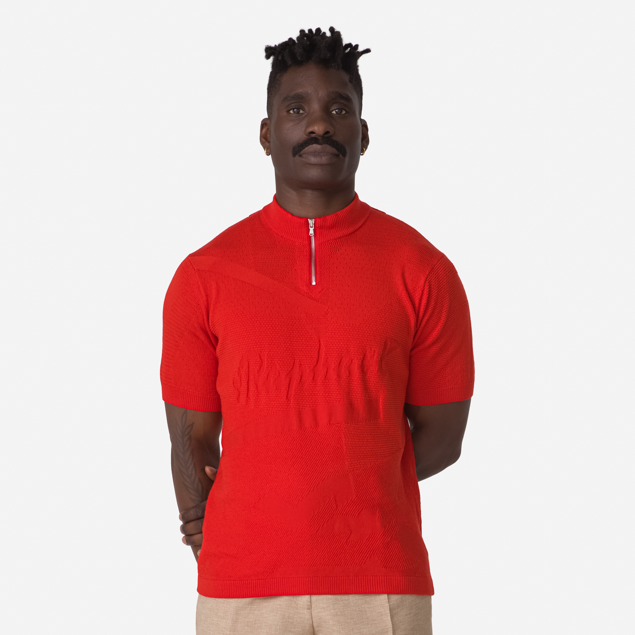 Men's St Raphael Quarter Zip Knit Red