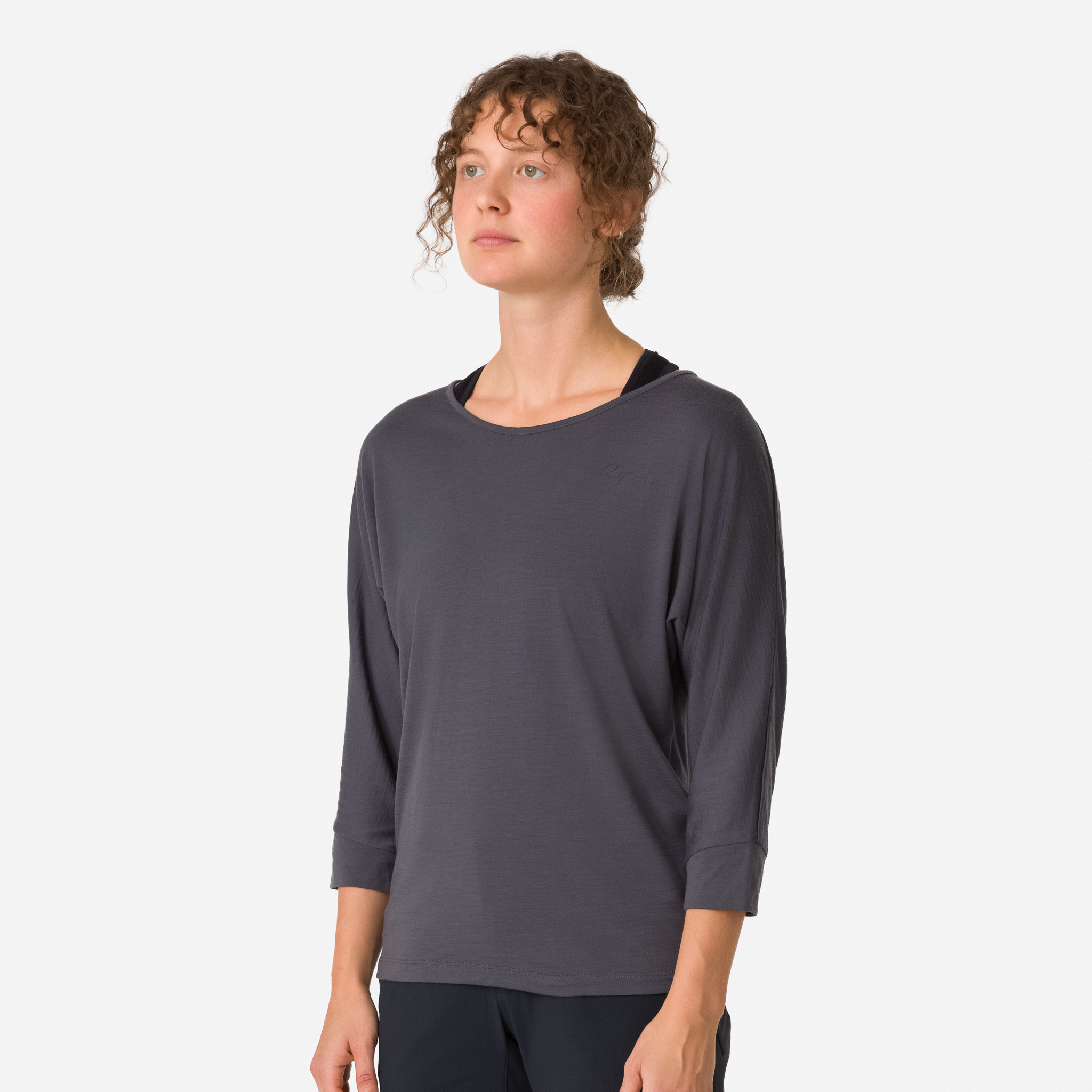 1303-Women-apos-s-Trail-Merino-3-4-Sleeve-Top-Dark-Grey-Black-4.jpg Women's Trail Merino 3/4 Sleeve Top Dark Grey/Black