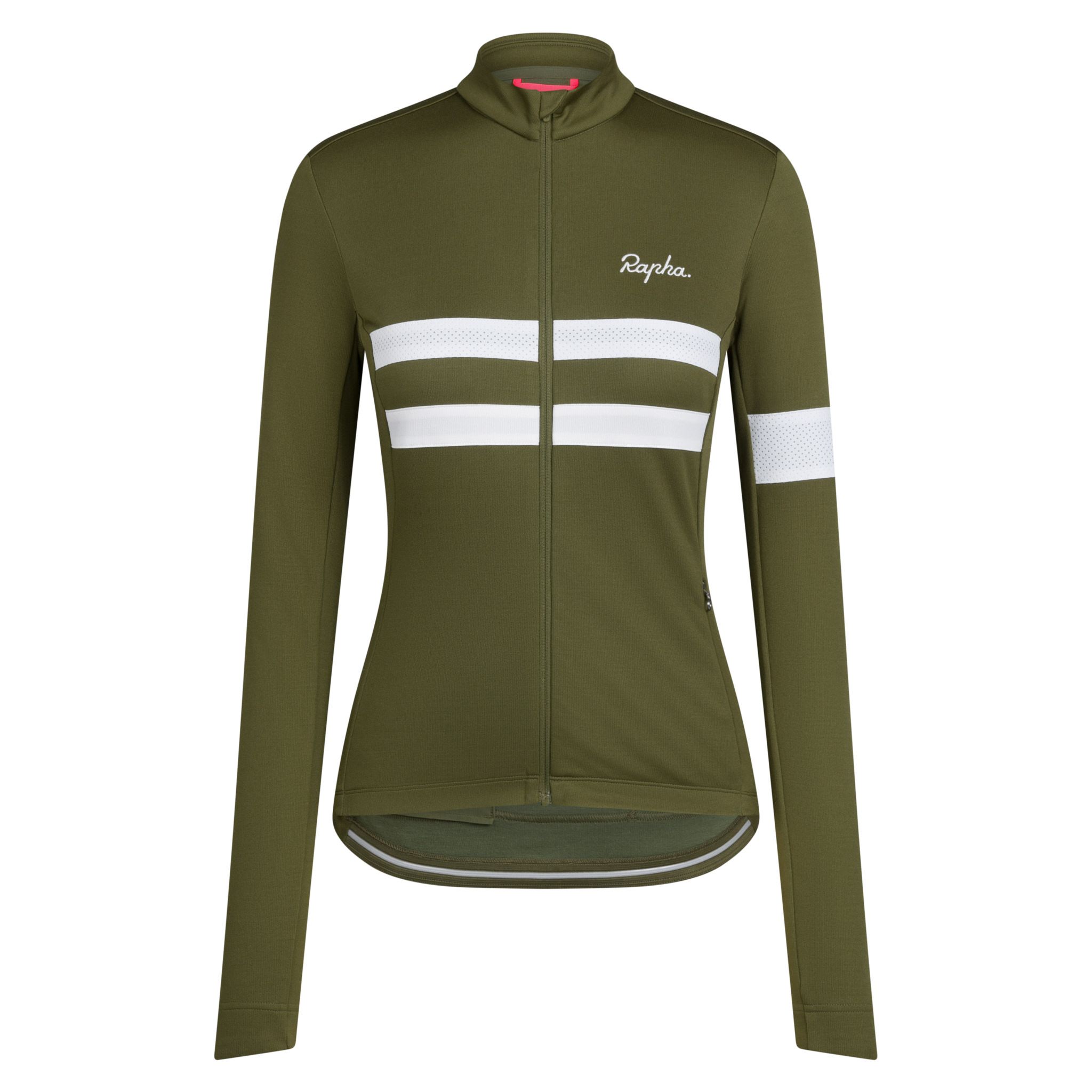 Women's Brevet Long Sleeve Jersey Dark Khaki/White