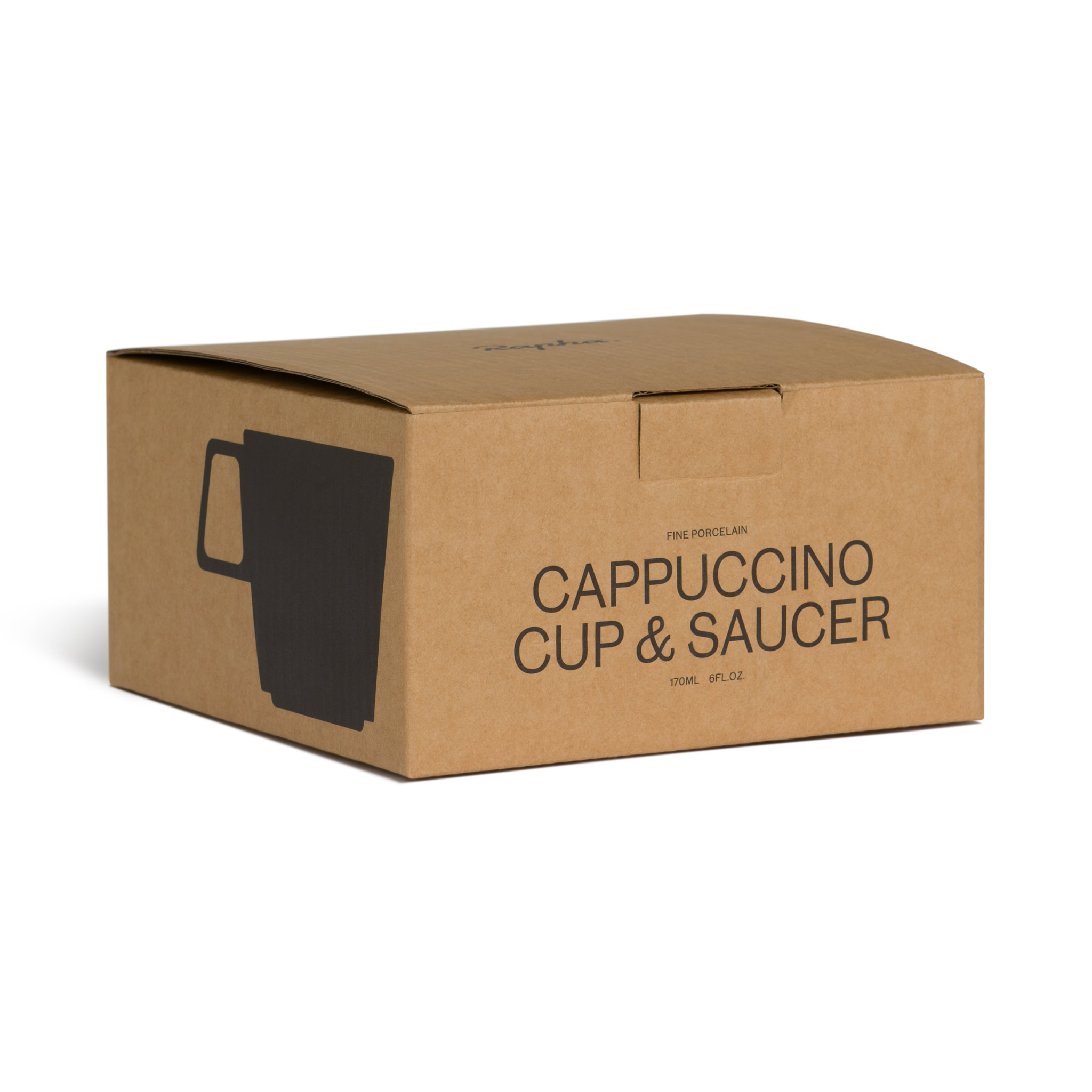 Cappuccino Cup and Saucer (6 oz) White/Black