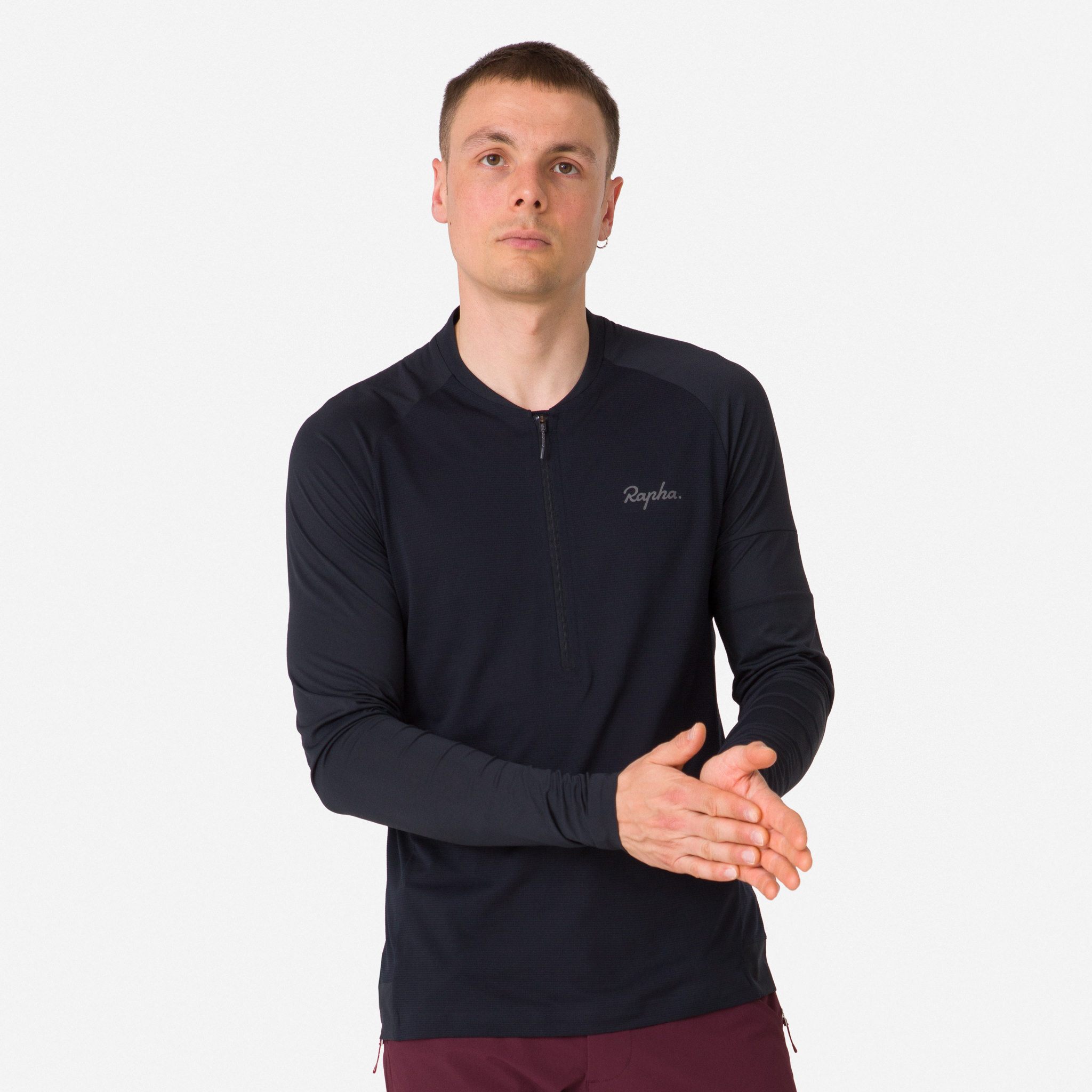 4628-Men-apos-s-Explore-Long-Sleeve-Zip-Neck-Tech-T-shirt-Black-Black-3.jpg Men's Explore Long Sleeve Zip Neck Tech T-shirt Black/Black