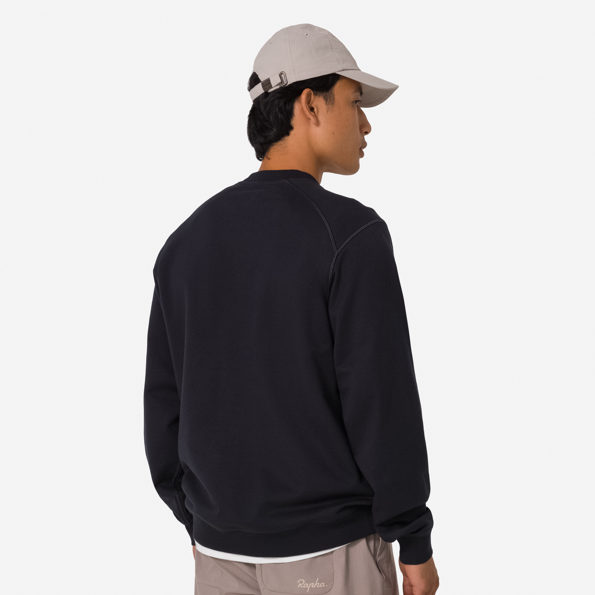 Men's Cotton Sweatshirt - Large Logo Black/White