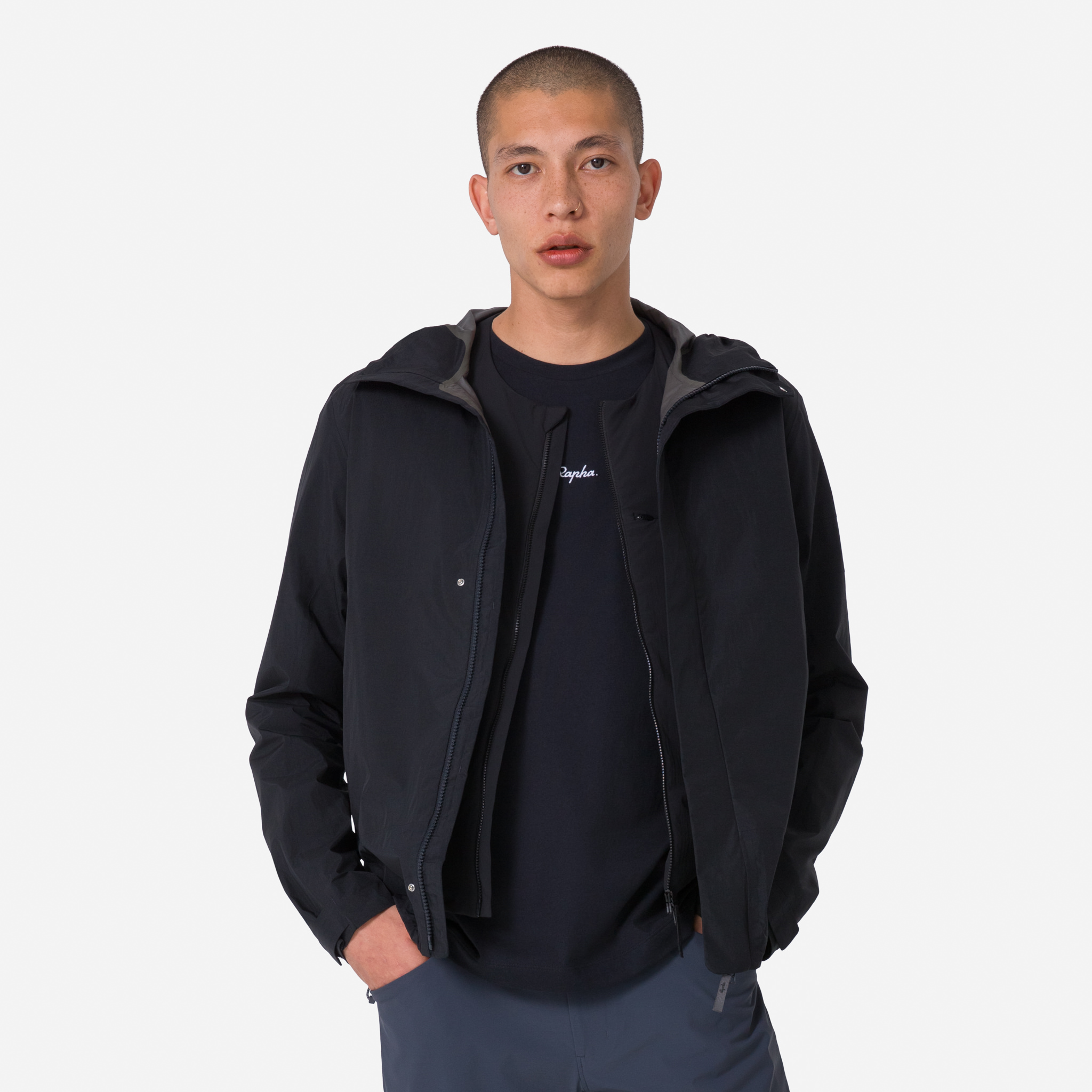 Men's Gore-Tex Hooded Rain Jacket Black/Carbon Grey