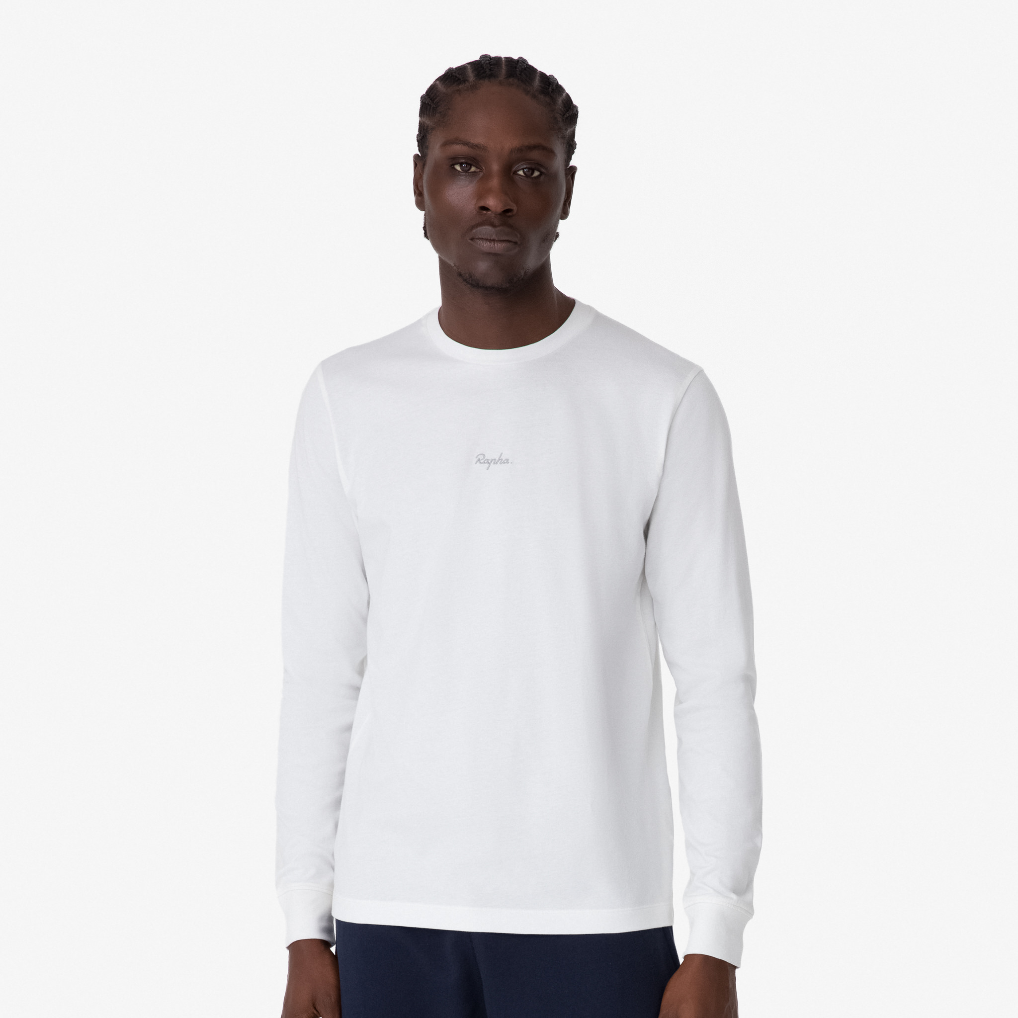 5290-Men-apos-s-Long-Sleeve-Cotton-T-Shirt-White-Light-Grey-1.jpg Men's Long Sleeve Cotton T-Shirt White/Light Grey