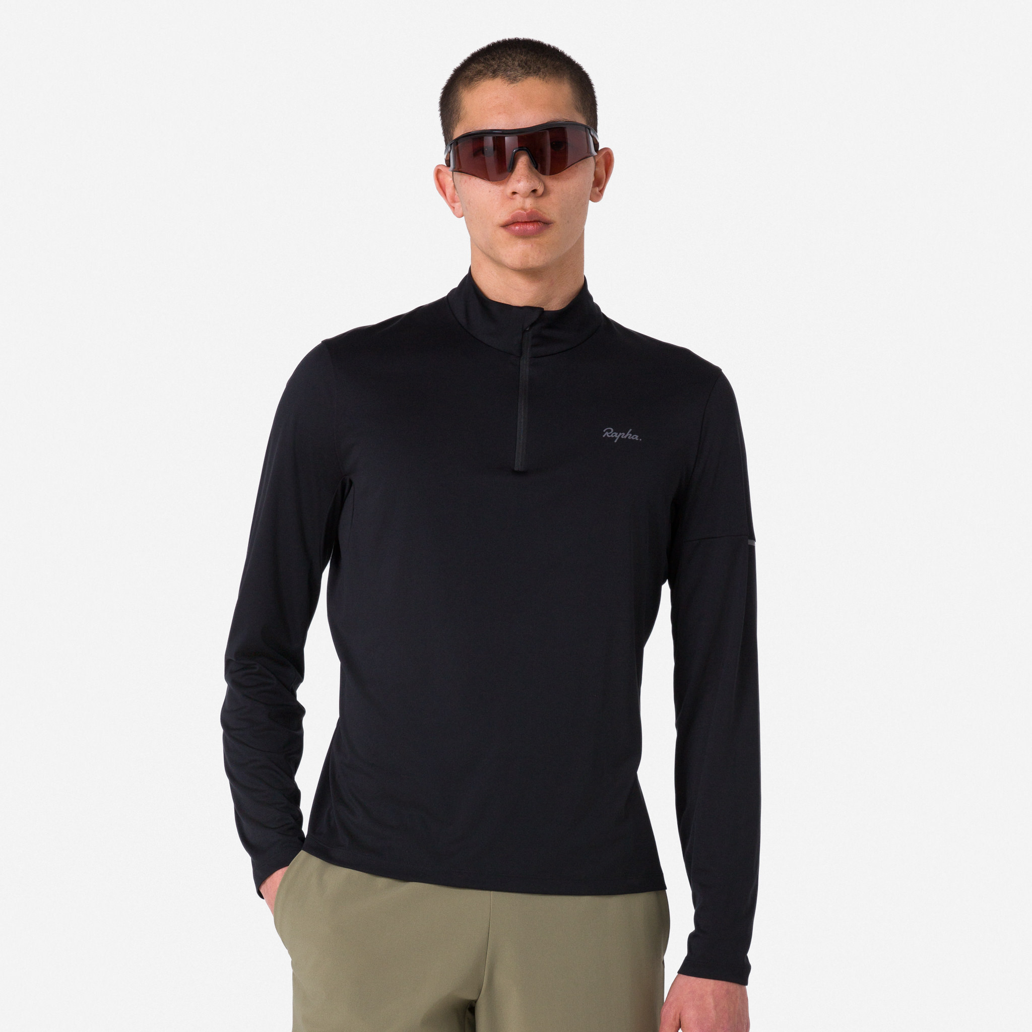 Men's Active Half Zip Black/Grey