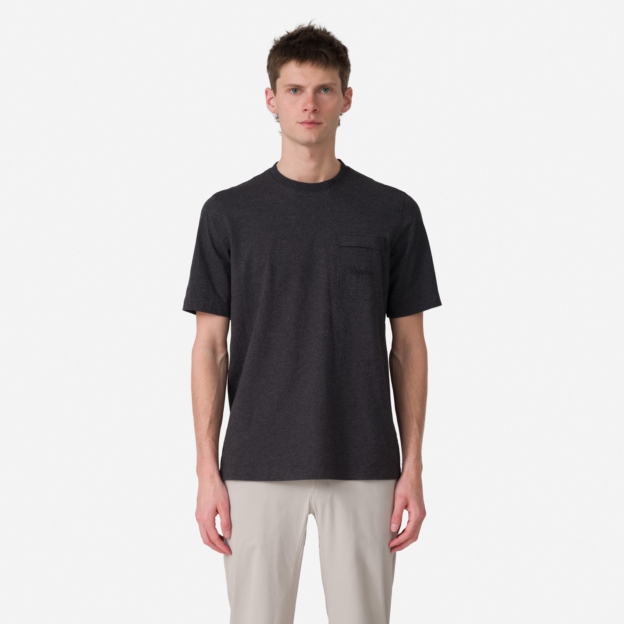 Men's Logo Pocket T-Shirt Charcoal Marl/Black